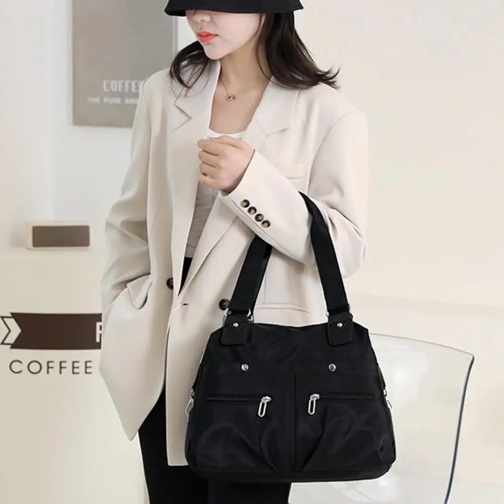 Women Shoulder Bag Multi Pocket Organization Laptop Compartment Splash-resistant Anti-theft Work Travel Tote Messenger Bag