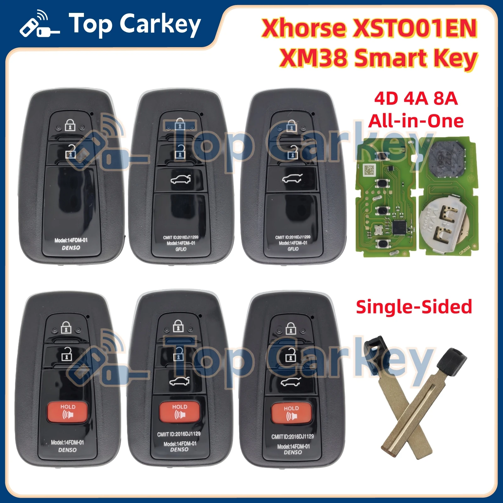 Xhorse XSTO01EN llave inteligente Universal VVDI TOY.T XM38 4D 4A 8A Chip para TOYOTA Camry Levin Highlander Avalon Vios Corolla RAV4