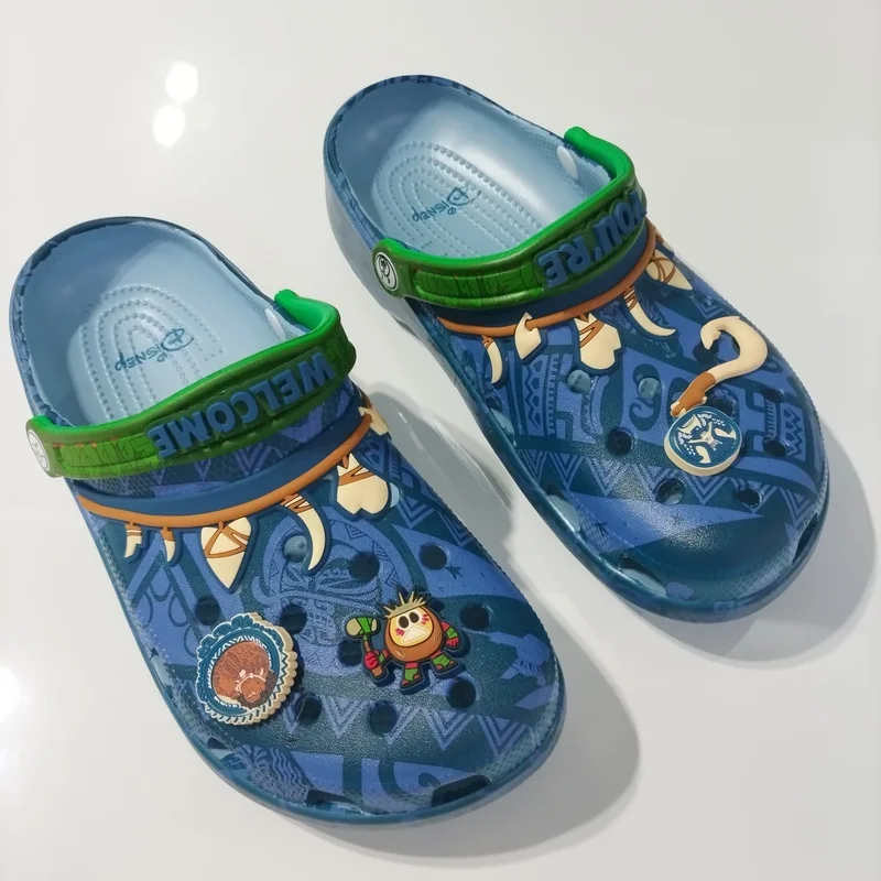 

Disney Cartoon Moana Ocean Romance Adult Hole Shoes Flat Slippers Non-Slip Wear-Resistant Beach Shoes Lazy Sandals Without Logo