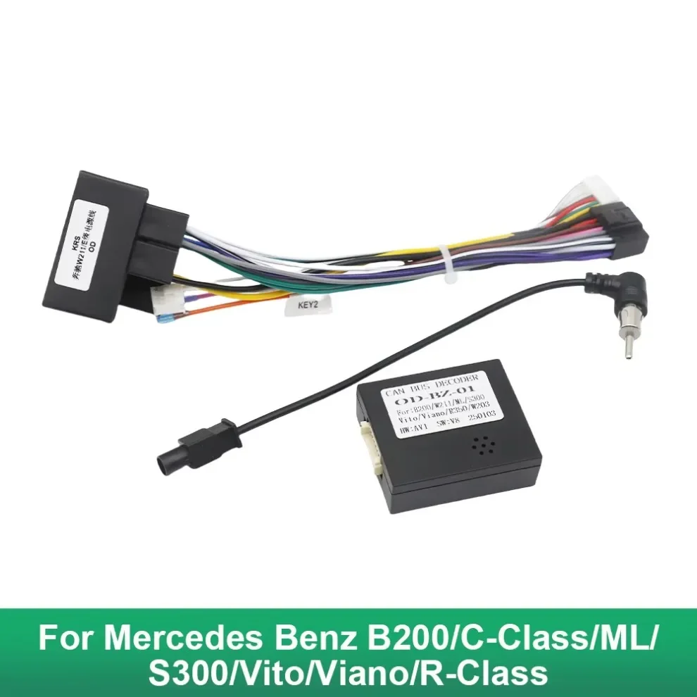 

Автомобильный жгут проводов питания Android 16PIN для Mercedes Benz B200/C-Class/ML/S300/Vito/Viano/R-Class, кабель с Canbus