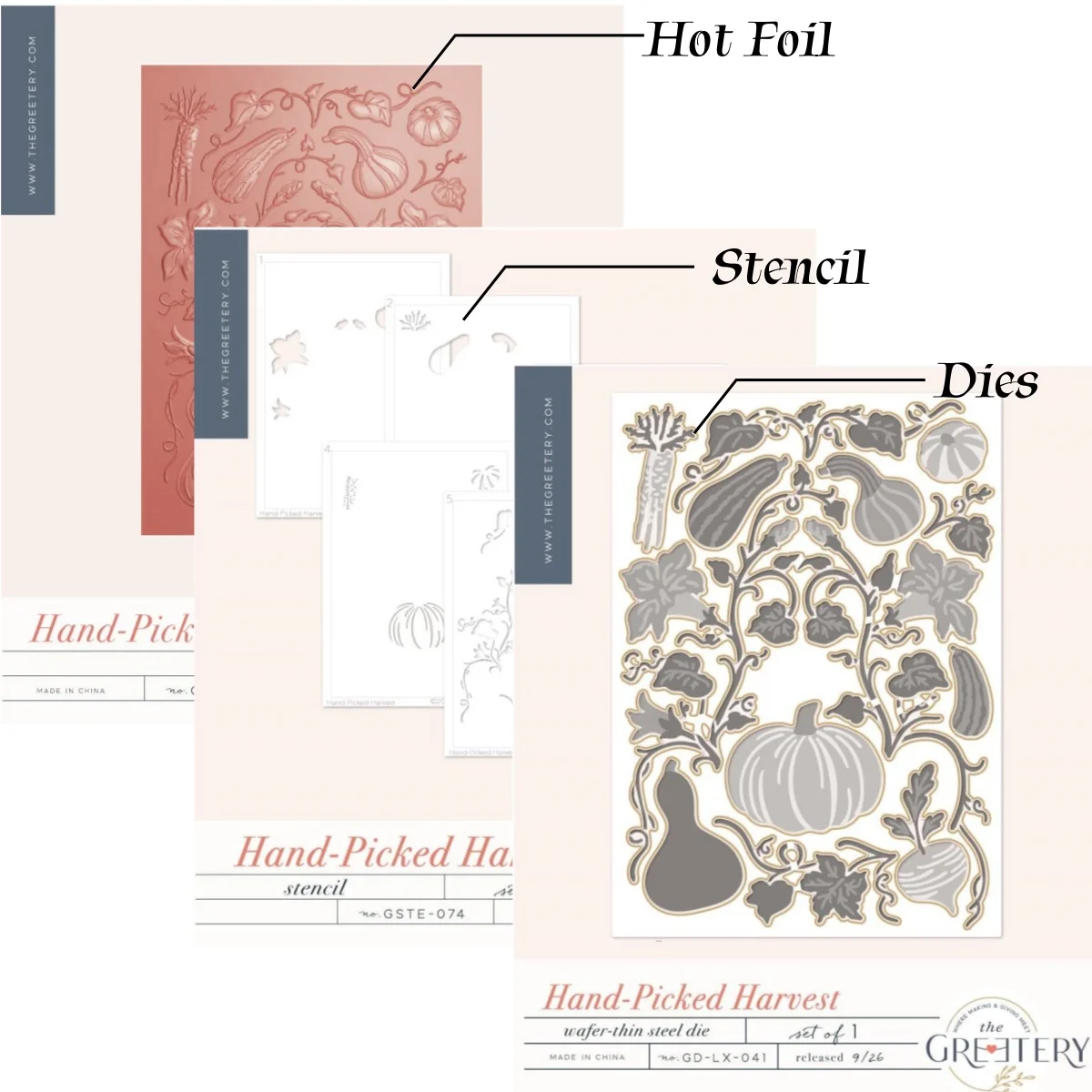 Hand Picked Harvest Metal Cutting Dies Clear Stamps Stencil Hot Foil For DIY Scrapbook Craft Decoration Embossing Template