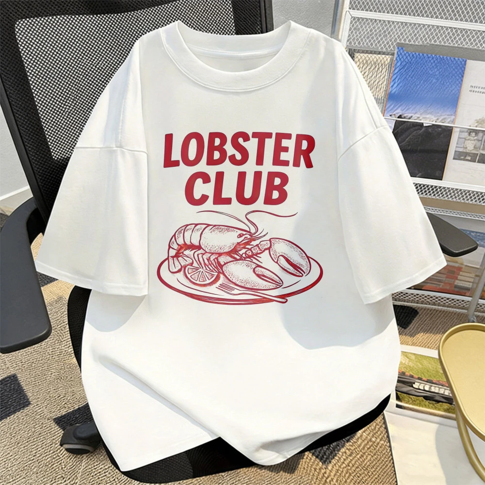 Lobster Club Lobster Tshirt Vacation Vibes Lobster Design Tee Crustacean Fisherman Aesthetic Seafood Lover Tee Maine Style Top