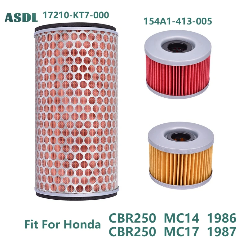 Motorcycle Air Filter & Oil Filter For Honda CBR250 MC14 1986 CBR 250 MC17 1987 17210-KT7-000 Motorcycle Parts Air Intake