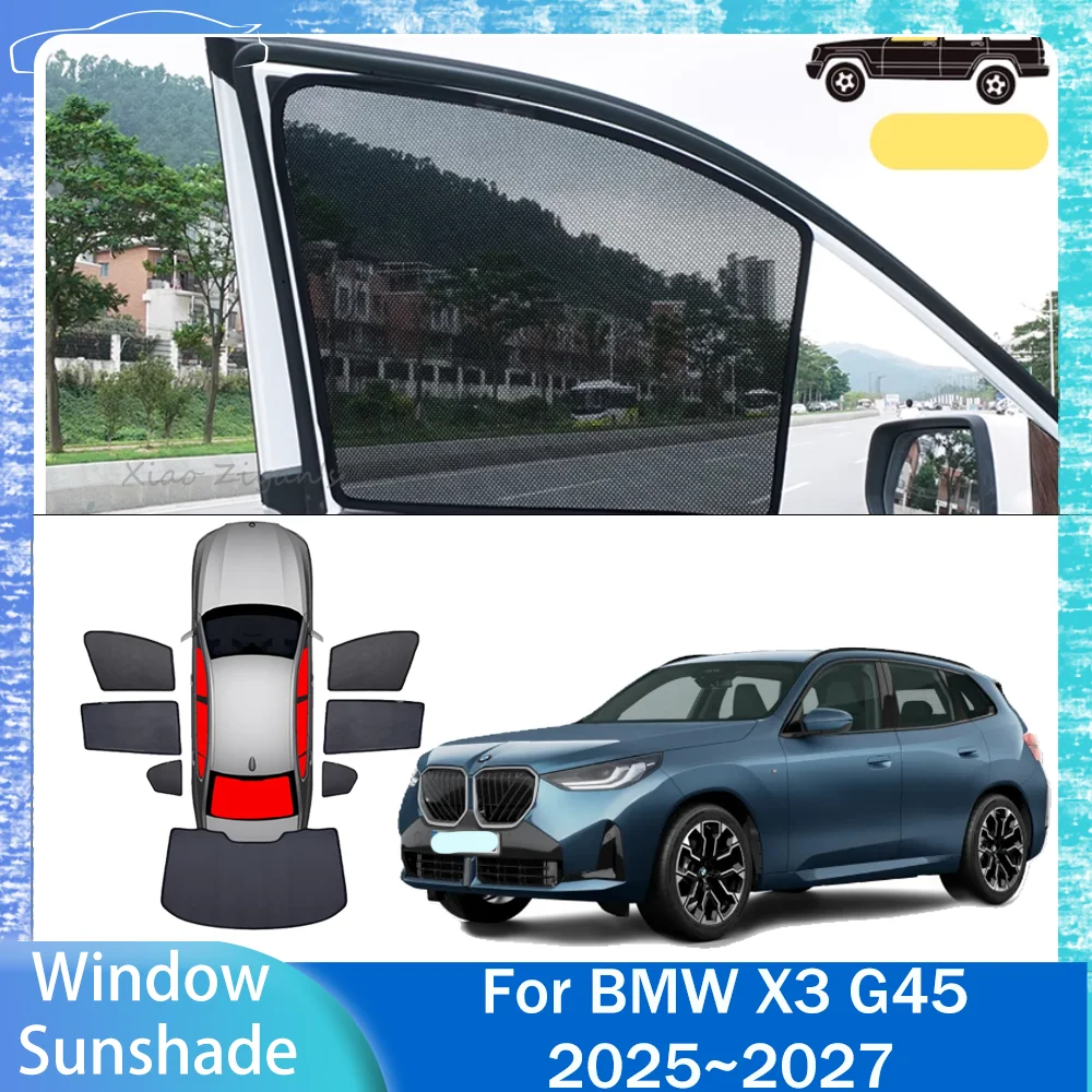 

For BMW X3 G45 2025~2027 2026 Car Magnetic Mesh Privacy Sunshade Side Window Sun Shade Protection Interior Accessories