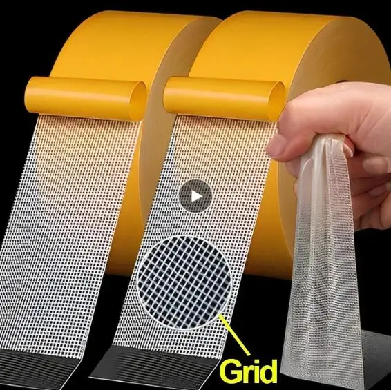 

5M Strong Fixation Double Sided Tape Base Tape Translucent Mesh Waterproof Traceless High Viscosity Grid Carpet Adhesive Tape