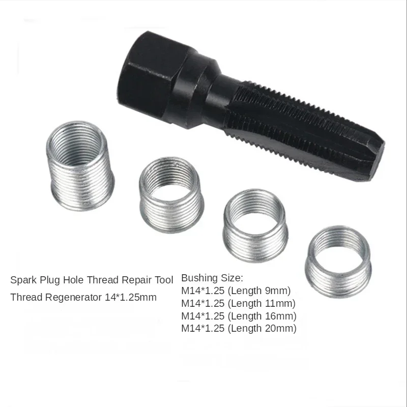 M14*1.25 Spark Plug Thread Repair Tool Car Spark Plug Rethreading Helicoil Thread Repair Kit Spark-Plug Hole Sleeve Parts