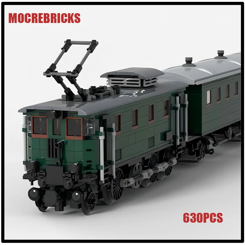 City Technology Motor Train 1060 ÖBB grün Electric Locomotive MOC Building Blocks Assembly Model Kid\'s Bricks Toys Xmas Gifts