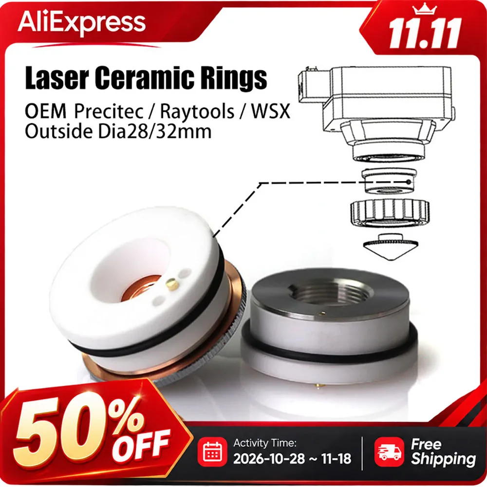 Laser Ceramic Ring Nozzle Holder 28/32mm OEM Precitec Raytools WSX Fiber Head P0571-1051 KT CON Procutter Lightcutter BT230 240