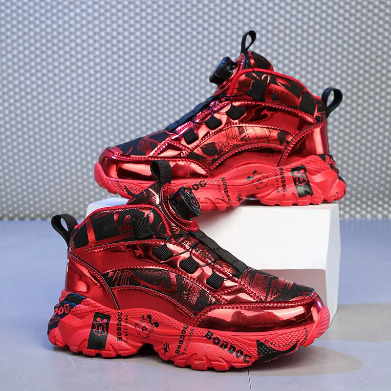 

New Autumn Leather Childrens Sports Shoes Lightweight and Flexible Outdoor Running Shoes Fashionable Comfortable Casual Shoes