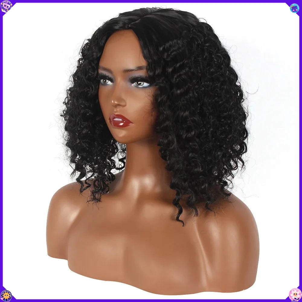 

Synthetic Deep Wave Bob Wig Short Curly Afro Style for Women Cosplay Party Daily Wear Heat Resistant Full Head Synthetic Wig