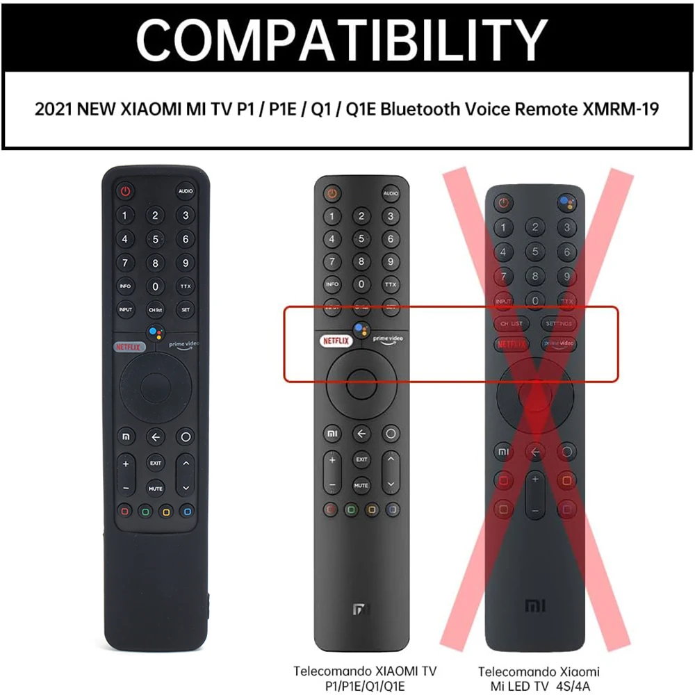 Silicone Cover for XIAOMI MI TV P1/P1E/Q1/Q1E/A2 Bluetooth Voice Remote XMRM-19 Remote Control Cover for MI Smart TV A2 remote