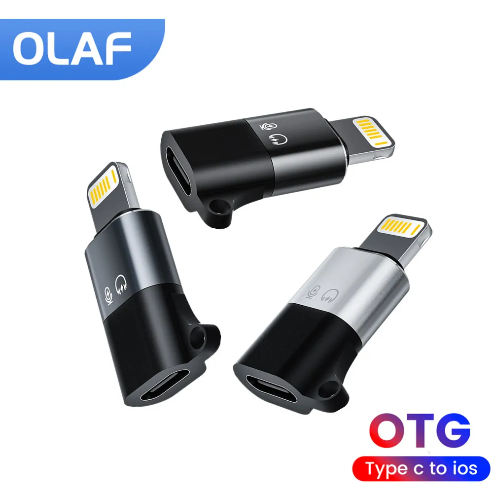 Olaf OTG C타입-라이트닝 어댑터, 아이폰 라이트닝 수-USB C 암 어댑터, 헤드폰 USB 플래시 드라이브 OTG