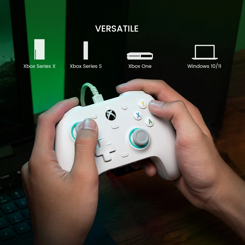 وحدة تحكم ألعاب Xbox باللون الرمادي GameSir G7 SE لوحة ألعاب سلكية مع أعواد تأثير القاعة لأجهزة Xbox Series X وXbox Series S وXbox One