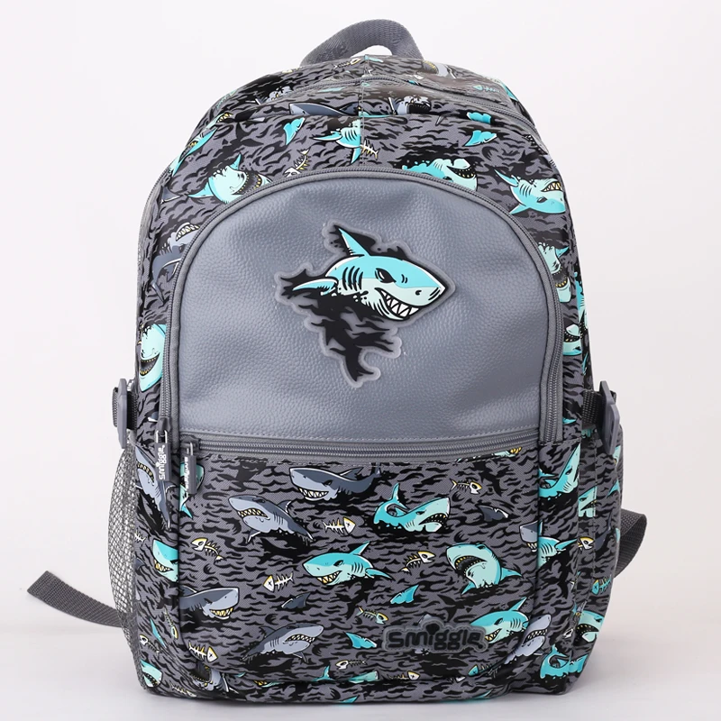 Australia Smiggle Student Shark Pattern Shoulder-Reducing Backpack Boy Leisure Backpack Postman Backpack Pencil Case