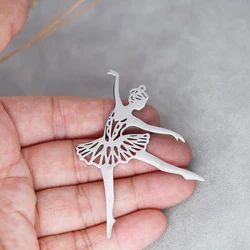 Vintage Ballet Dancer Stainless Steel Pendant Charm For Jewelry Making Necklace Tassels Earrings DIY Keychain Metal Accessories