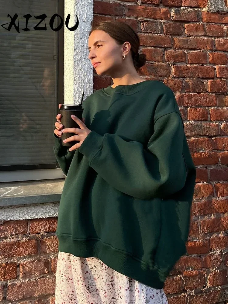 Leosoxs sweat à capuche et sweat-shirts surdimensionnés pour femmes automne hiver épais chaud polaire sweat filles Streetwear pulls amples