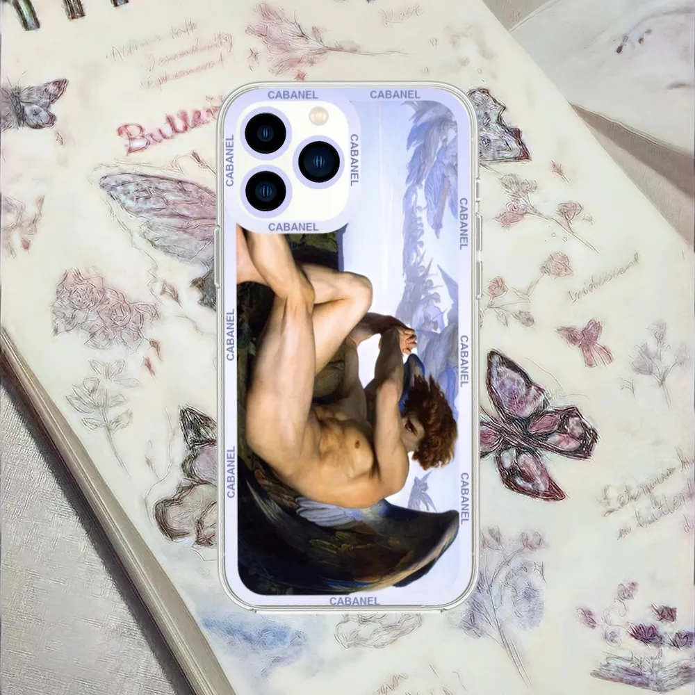 Art Alexandre Cabanel French Painter Phone Case For Samsung S21 S22 S23 PLUS lite ULTRA Transparent Border Shell