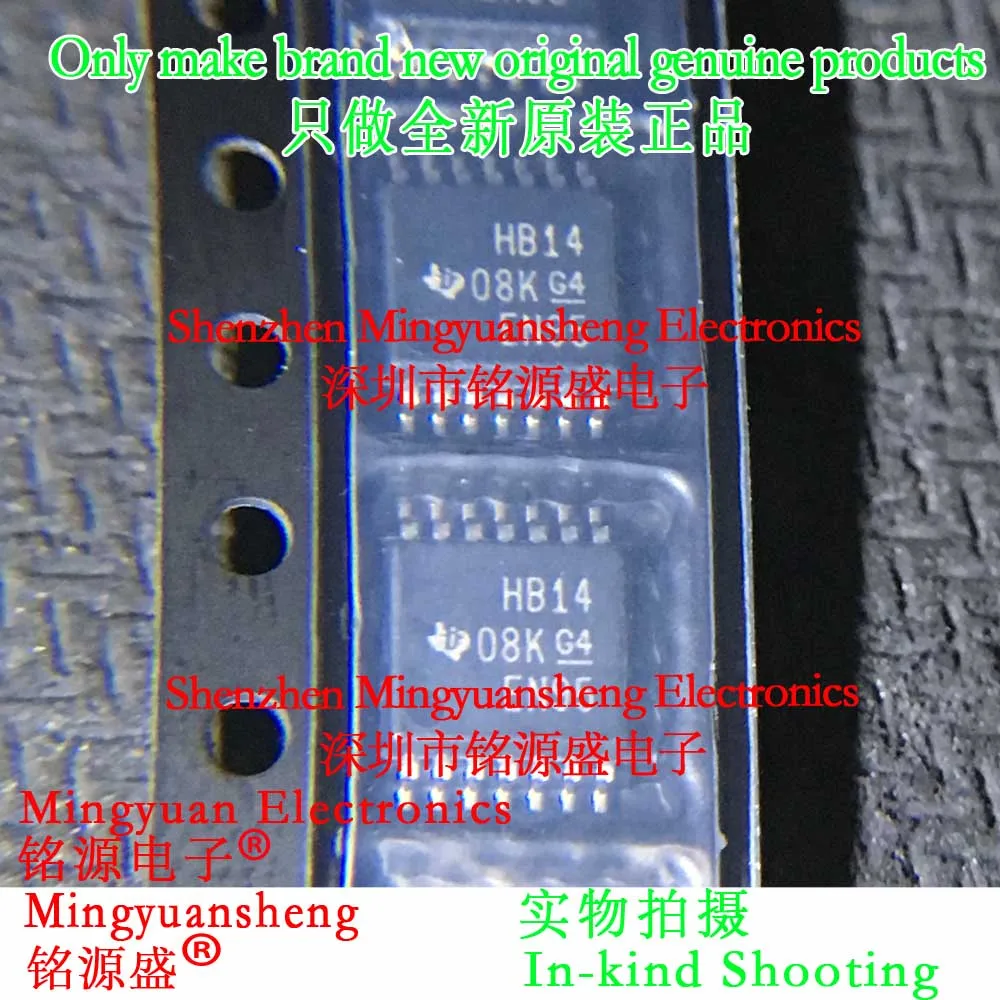 

Mingyuansheng Brand New Original Genuine Sn74Ahct14Pwr Sn74Ahct14Pw Sn74Ahct14 Silk Screen Printing Word Making Code Hb14 Package Tssop14 Ic Converter Chip (1-100Pcs)