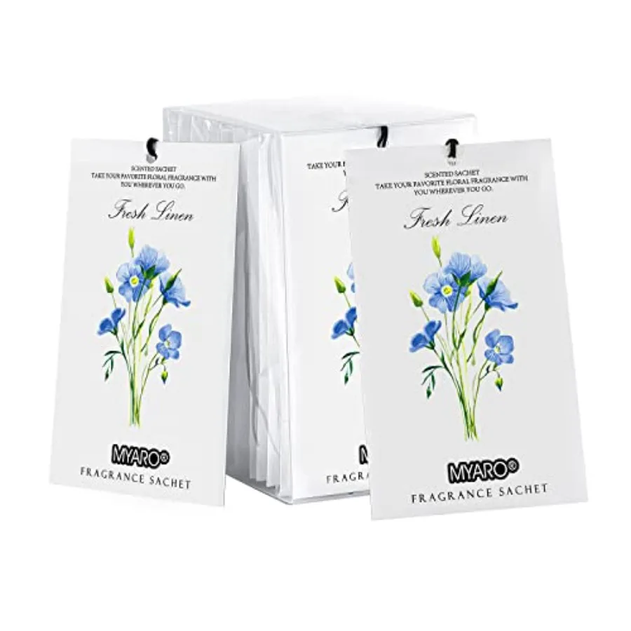 

12 Pack Scented Sachets for Drawer, Closet and Car Air Freshener Bags Odor Eliminator and Fabric Refresher Crisp, Clean Home Fr