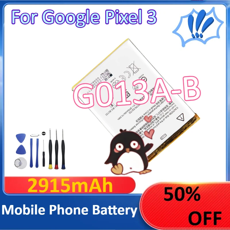 

2915mAh G013A-B Mobile Phone Battery for Google Pixel 3 Replacement Lithium Battery +Tools