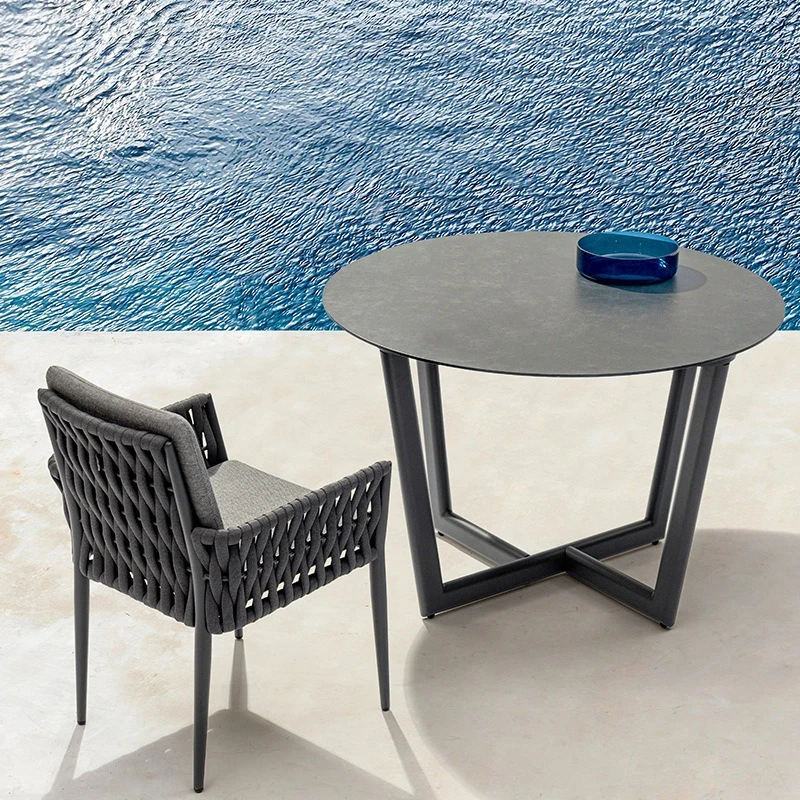 

Outdoor rattan table and chair combination courtyard villa inn bed and breakfast garden hotel open-air leisure