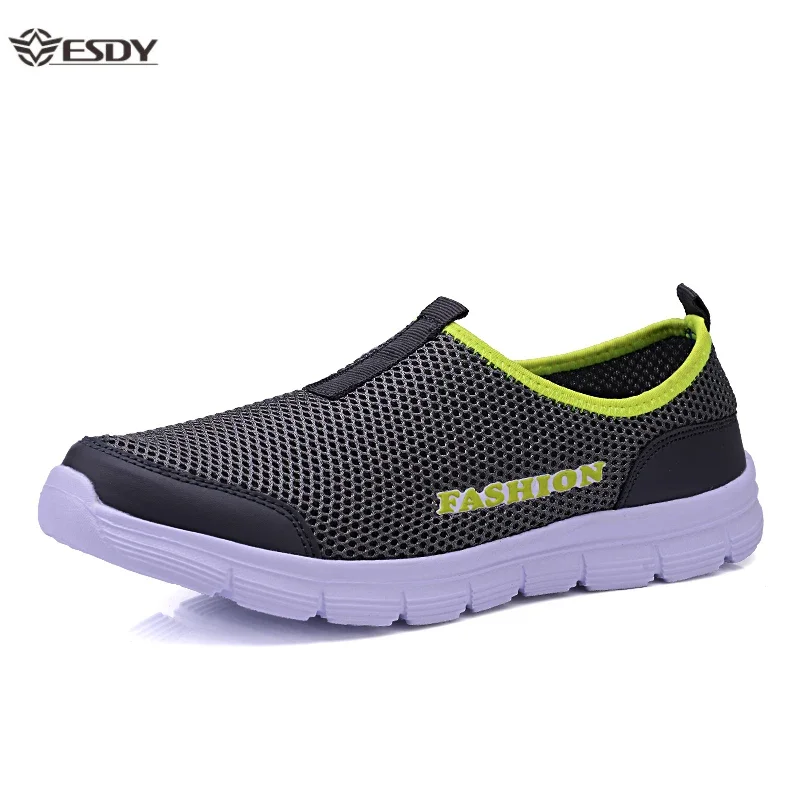 

Summer Men Casual Shoes 2019 New Men Flat Sneakers Plus Size 36-46 Mesh Lightweight Breathable Water Slip-on Shoes Mens Loafers