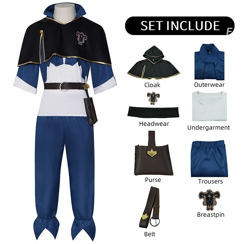 Costume de Cosplay trèfle noir Asta, uniforme de carnaval pour adultes, Costumes de fête Anime d'hal