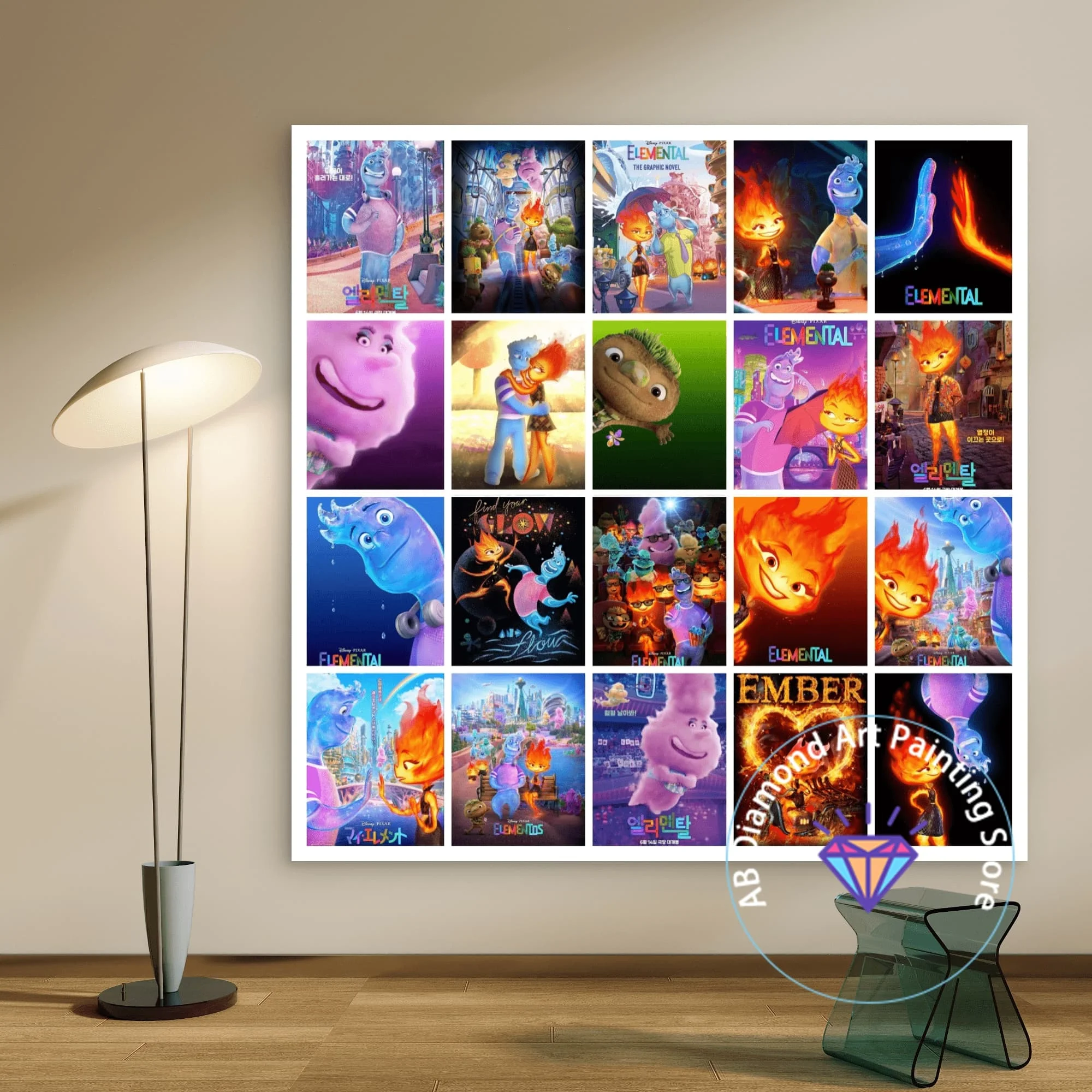 

Elemental AB Diamond Painting Kit 5D DIY Diamond Embroidery Cross Embroidery Handmade Art Exquisite Gift Crafts Home Decoration