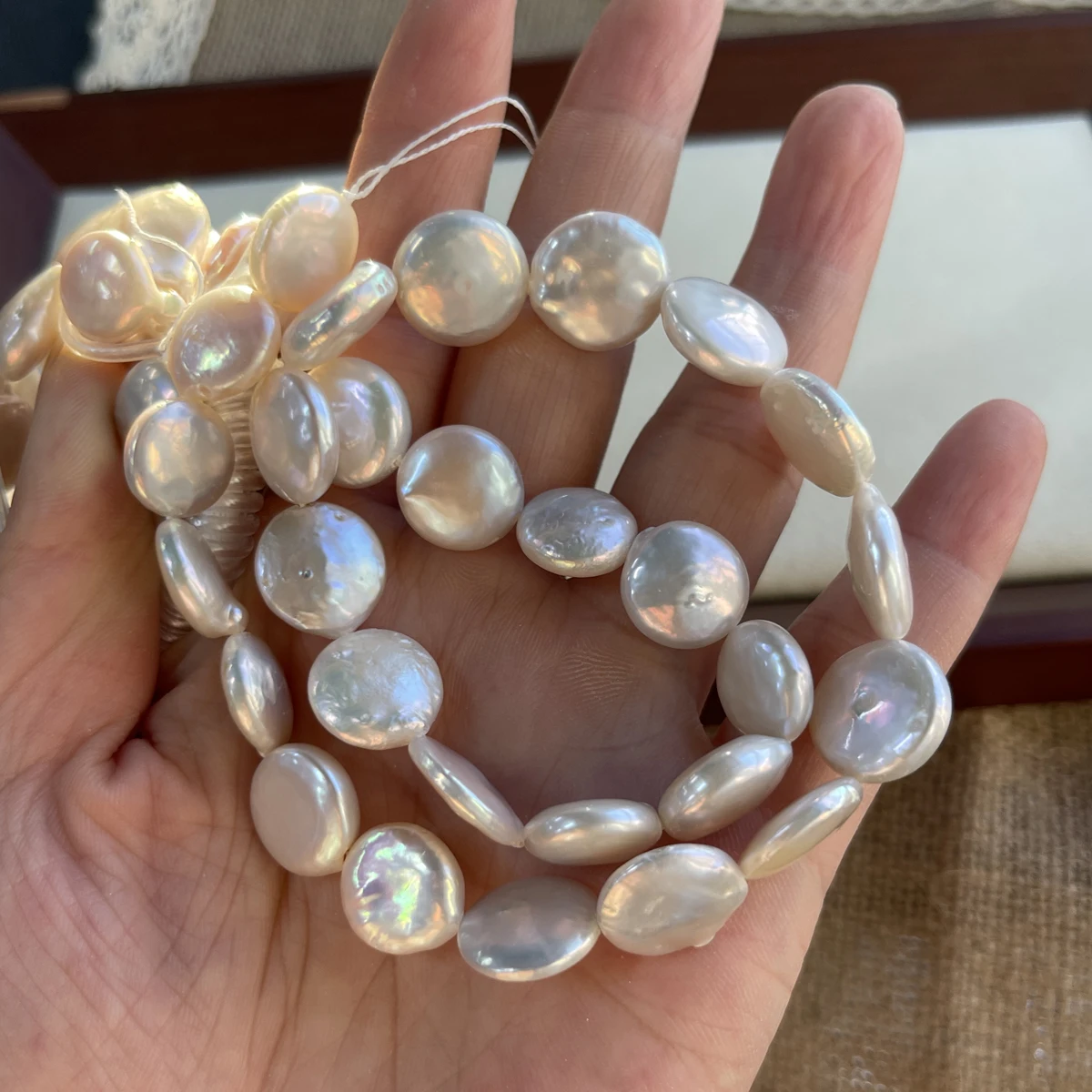 

13-14mm Baroque Button Beads Natural Freshwater Pearls Loose Beads for Jewelry Making Supplies DIY Necklace Bracelet Accessories