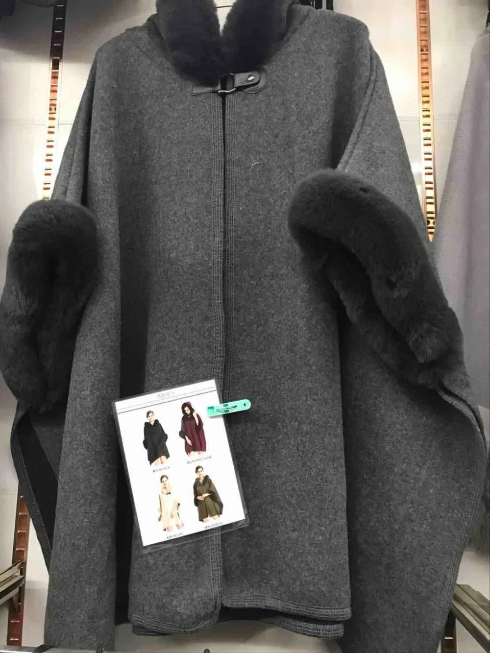 10 Colors Winter Warm Horn Buckle Thick Poncho Cape Women Faux Rabbit Fur Batwing Sleeves Loose Long Cappa Overcoat With Hat