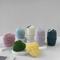 DIY Knitting Wool Pillar Silicone Mold Handmade Aroma Candle Plaster Ornaments Molds Woolen Shape Soy Wax Candle Making