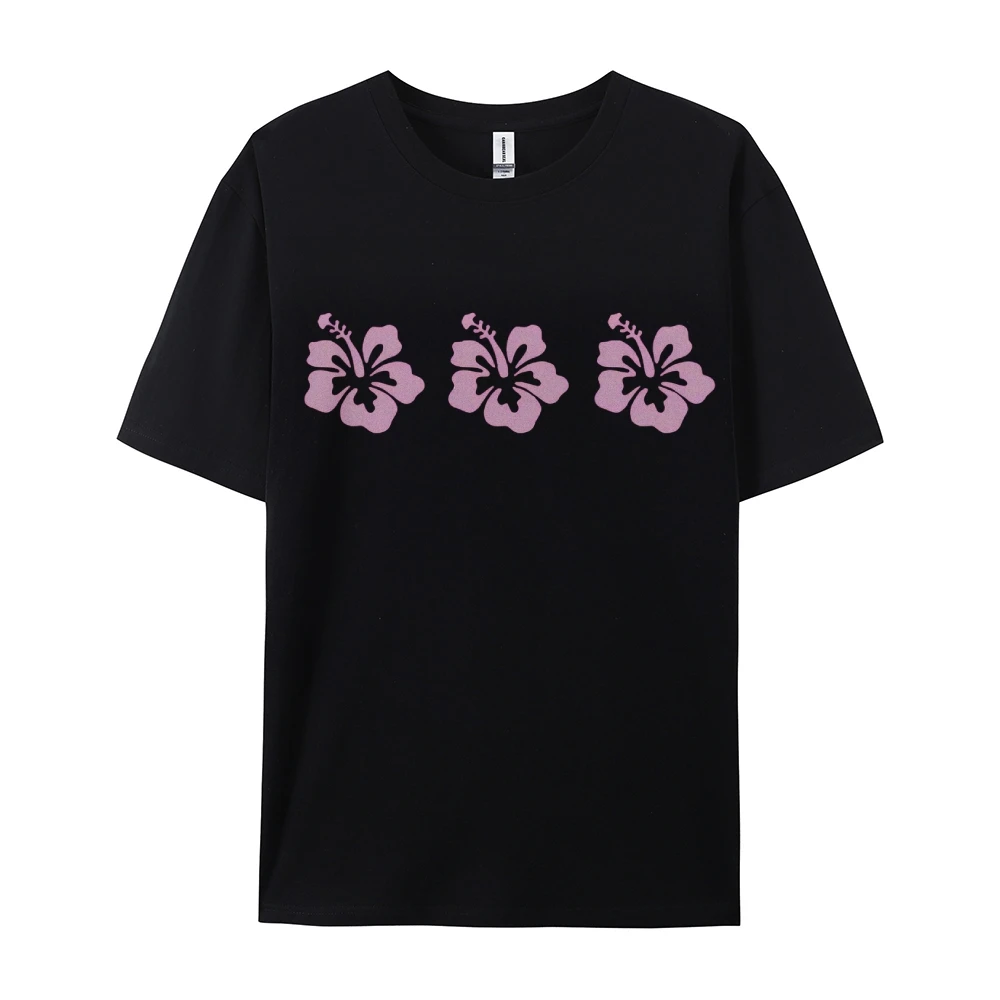 Pink Hibiscu Floral Boho Women's Short Sleeve Tee Flowers Minimalist Retro Matisse Abstract Botanical Nature Art Aesthetic Shirt