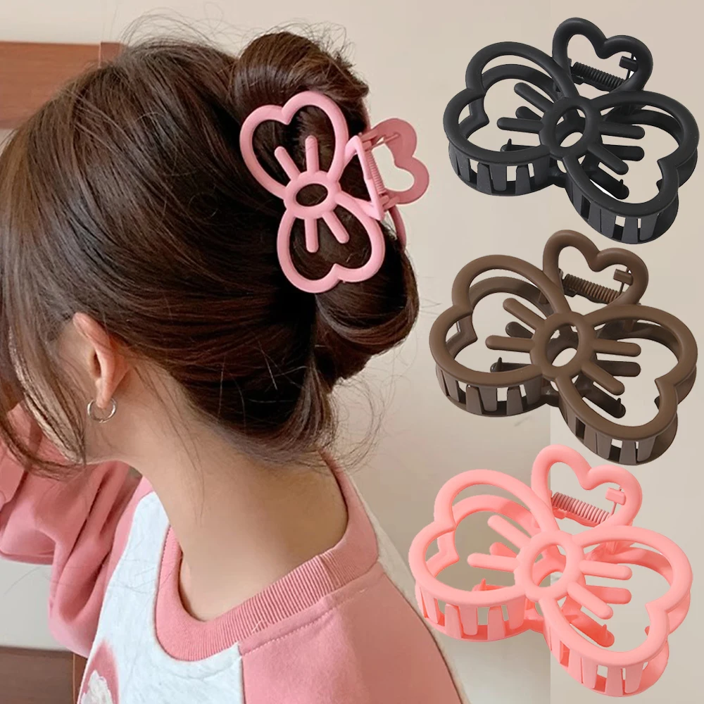 Korean Cute Bowknot Hair Claw Crab Plastic Hair Clip Candy Color Clip for Girls Sweet Hairpins Hair Accessories for Women