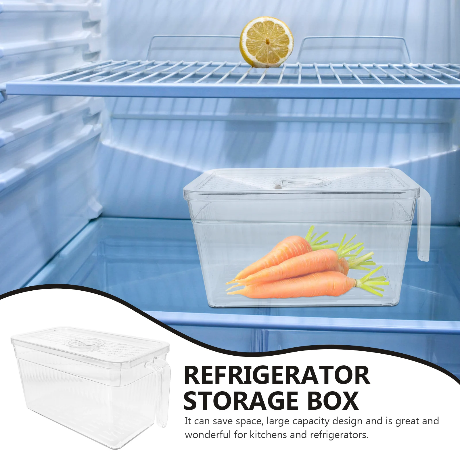 

Fridge Storage Box Large Capacity White PET Egg Container Fruit Holder Kitchen ganizer Refrigerator Bin Save Space Practical