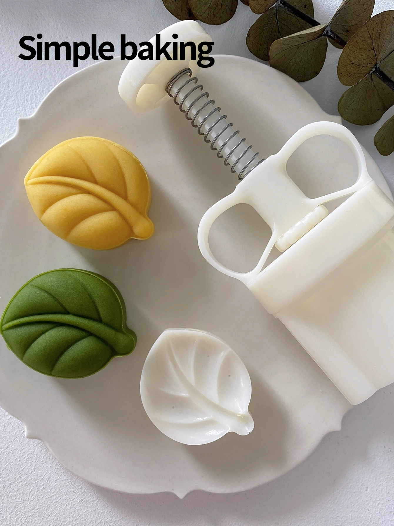 Leaf-Shaped Pastry Molds, Green Bean Pastry Making Tools, Mid-Autumn Festival Mooncake Molds, Hand-Pressed Maamoul Molds