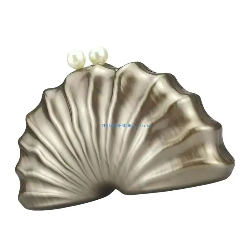 

63HC Unique Shell Form Acrylic Purse Stylish Accessory for Women Evening Bag Shoulder Bags For Wedding Receptions And Galas