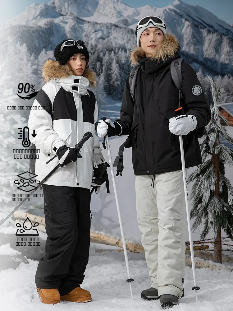 

Мужская утепленная куртка свободного кроя с отстегивающимся капюшоном, водонепроницаемая, с большим меховым воротником, молодежная, модная, теплая, ветрозащитная