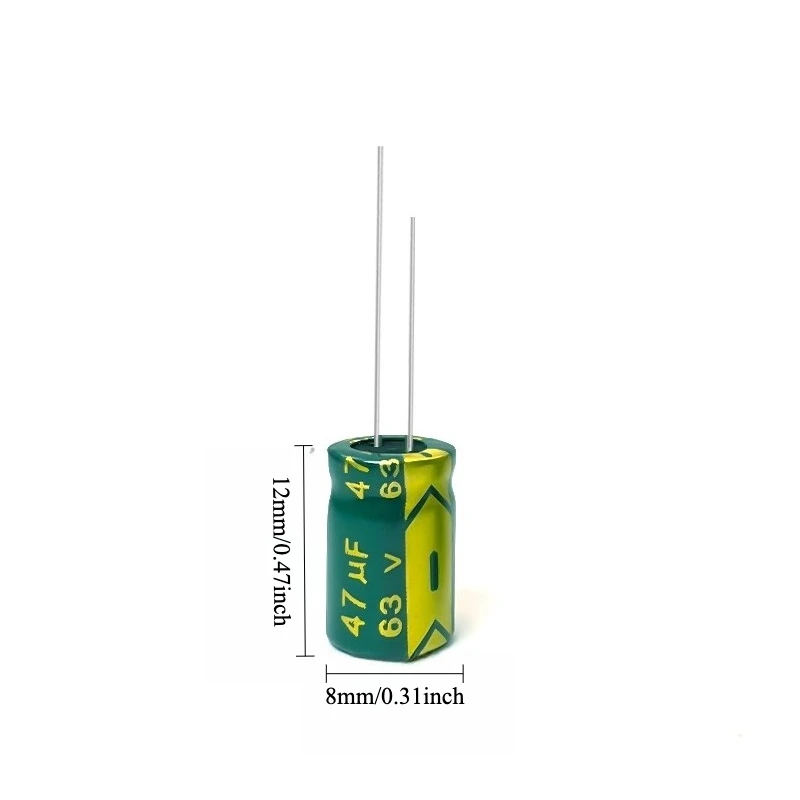 170pcs 63V 47uF Electrolytic Capacitor High Frequency Low ESR Long Life 6x12 8x12mm for Power Supply