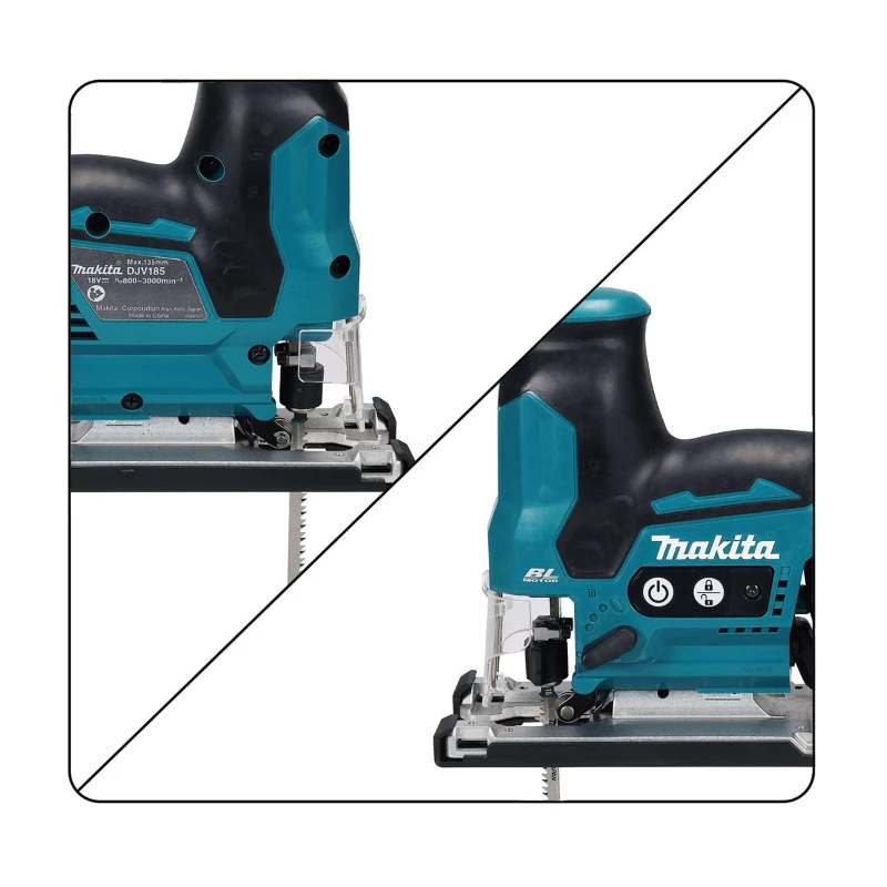 Imagem -03 - Makita-jig Saw Elétrico sem Fio com Alça de Corpo Jig Saw Configurações Orbitais Corte Reto Luz Led Ferramenta Elétrica Djv185 18v Djv185z