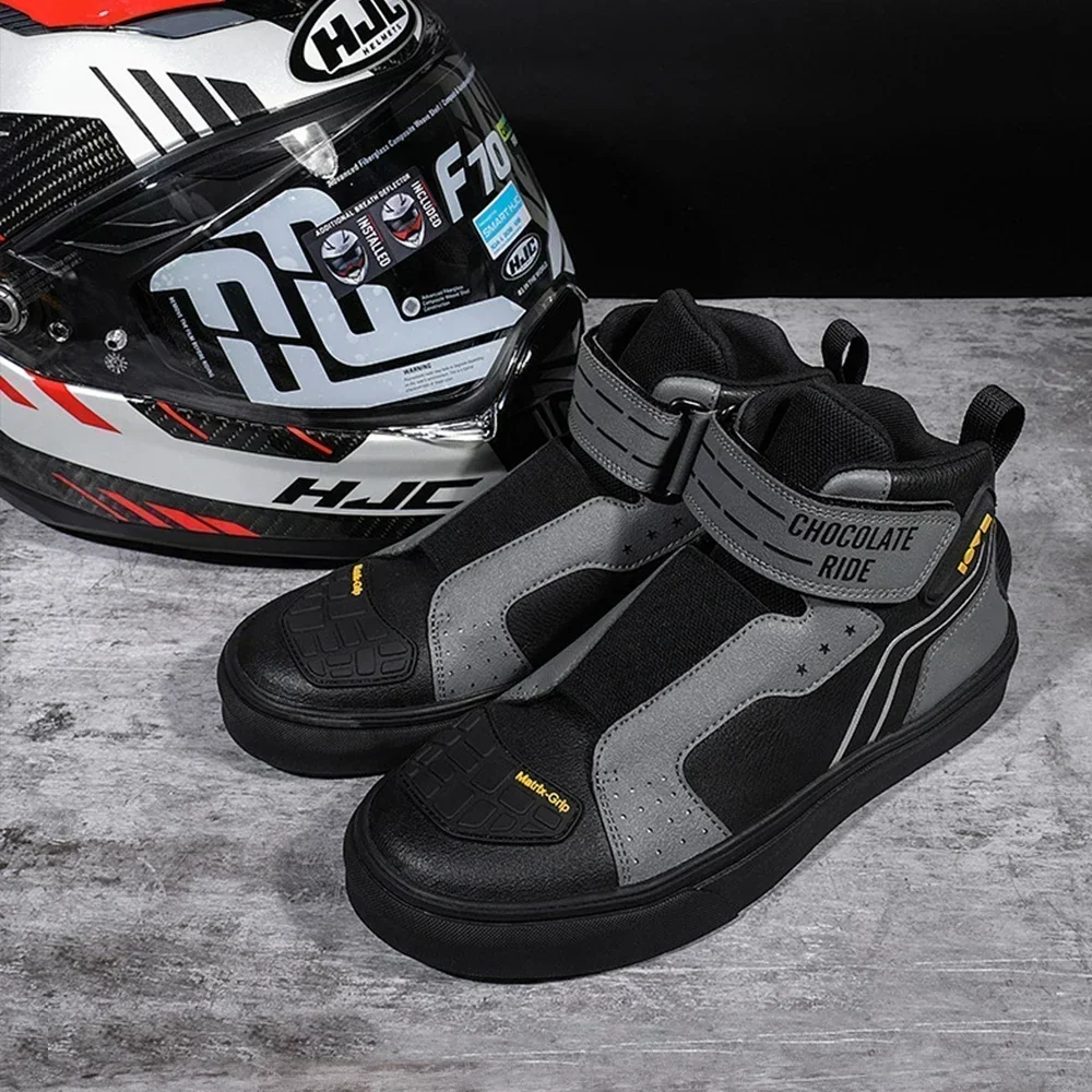 Chaussures d'équitation de moto pour hommes, style décontracté, équipement de moto anti-ald, respirant, durable, confortable, coulée, vélo de course tout-terrain