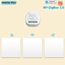 Tuya Smart Life ZigBee Anahtarı Röle Modülü 16A Kendinden Enerjili Kinetik Kablosuz Anahtar RF Uzaktan Kumanda Işıkları Fanlar AÇIK KAPALI Uygulama Zamanlayıcı Google Home ile Çalışır Alexa ZigBee2MQTT Ev Asistanı