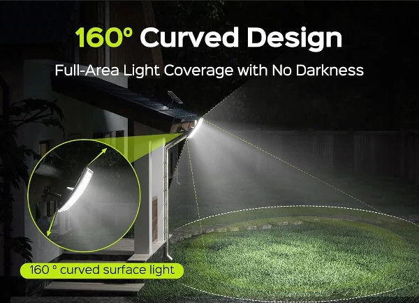 2 Stück 234LED Solar-Wandleuchte IP65 Wasserdicht Bewegungssensor Flutlicht Außen Split Sicherheitsbeleuchtung Lampe für Terrasse, Hof, Garage – Detail 34