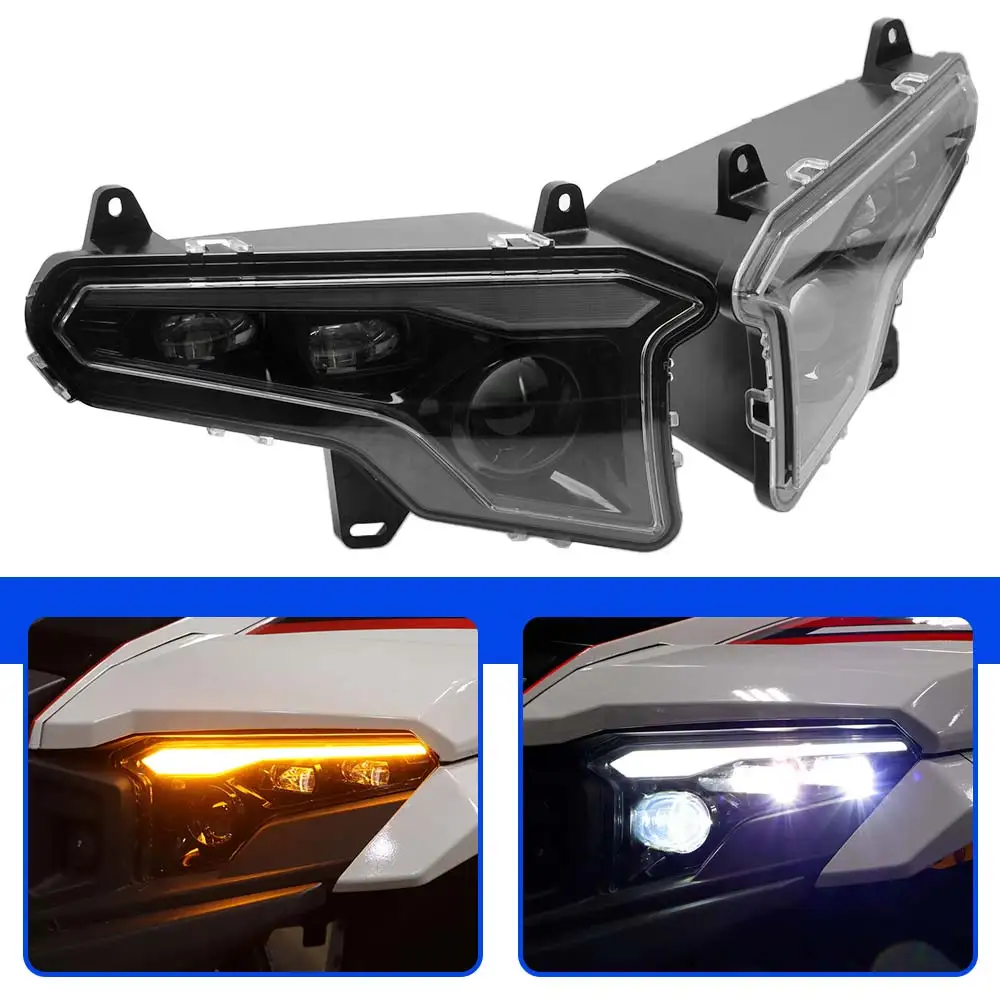 12V UTV LED Head Lights Super Bright w/ Flowing Turn Signal For Polaris XPEDITION ADV XP NorthStar Ultimate Premium 2024-2026