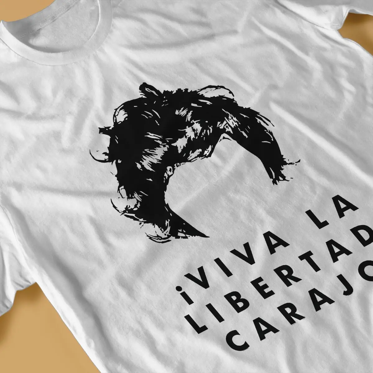 LIVE FREEDOM BLACK MILEI T Shirts Javier Milei Leisure Tee Shirt Short Sleeve Crew Neck T-Shirt Pure Cotton Present Clothing