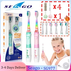 Cepillo de dientes eléctrico acústico para niños y niñas, cepillo de dientes infantil higo, DuPont bristle suave, motor impermeable 16000 R / m, cepillo de dientes infantil flash