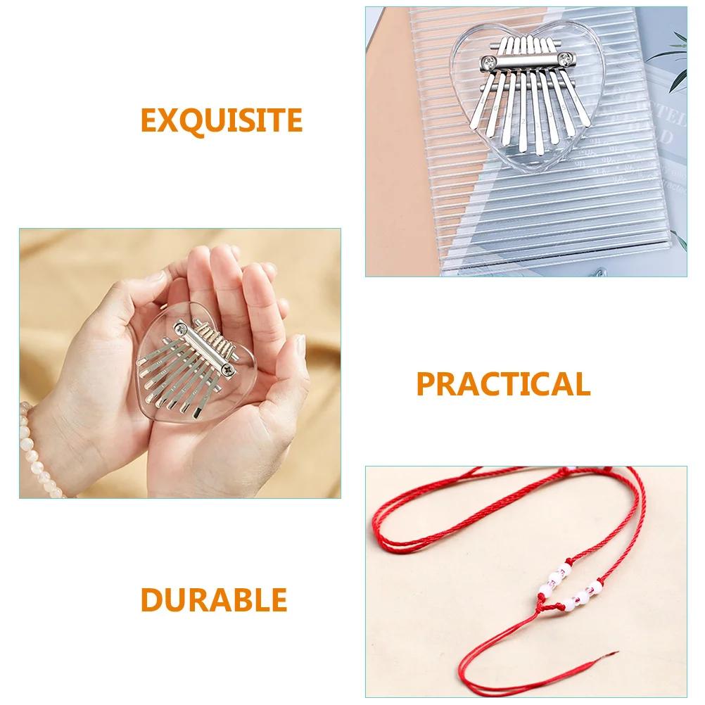 

Heart-shaped Thumb Piano Instruments for Kids Musical Key Gifts Kalimba Clear Acrylic Small Fingers Eight-tone Mini Child