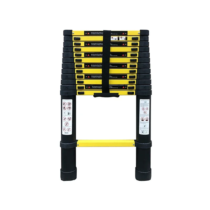 Hot Selling 3.8m Indoor Collapsible Ladder Adjustable Aluminum Folding Telescopic Ladder