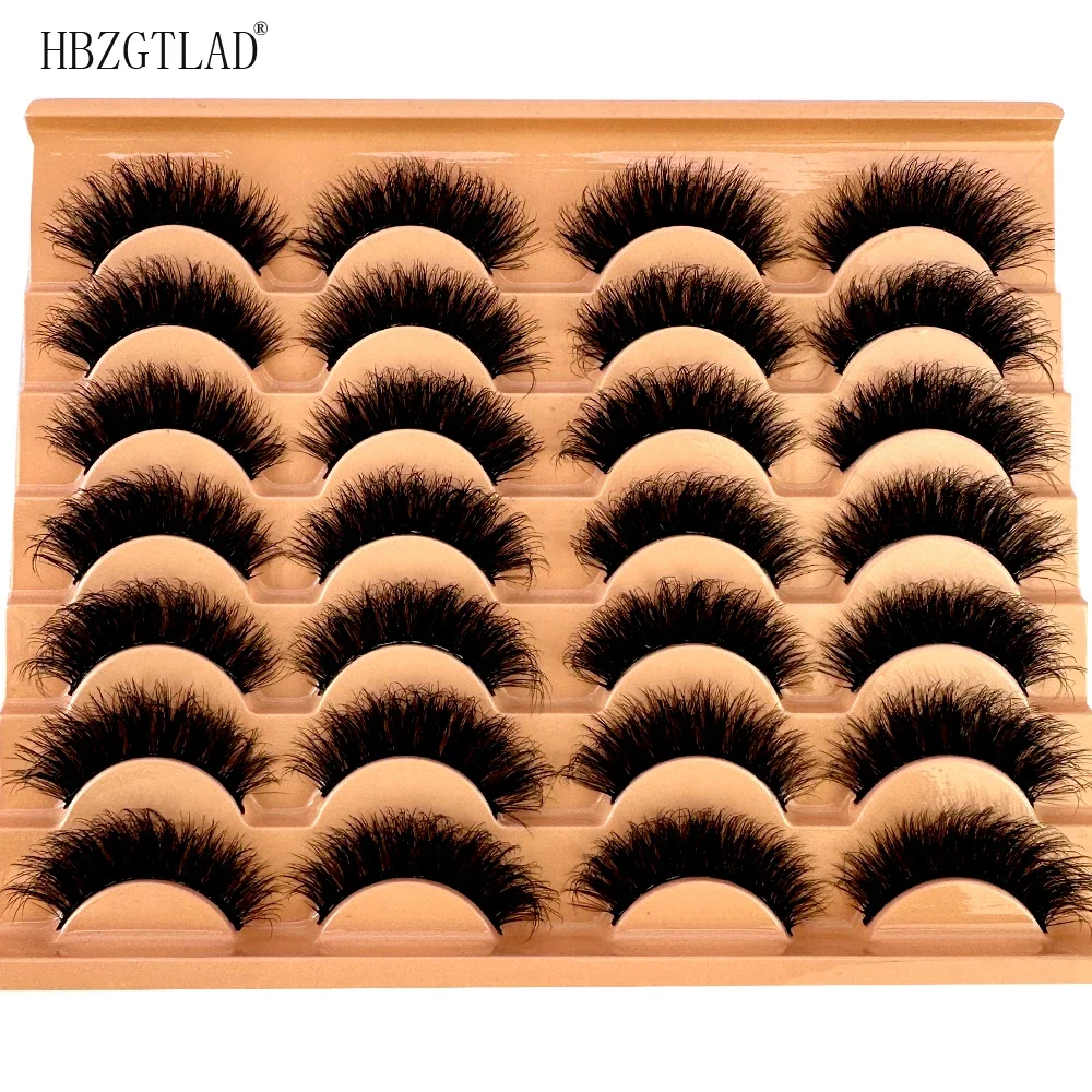 14/5D vison cils 100% sans cruauté cils réutilisables cils naturels vaporeux faux cils maquillage en gros bande moelleux chat cils