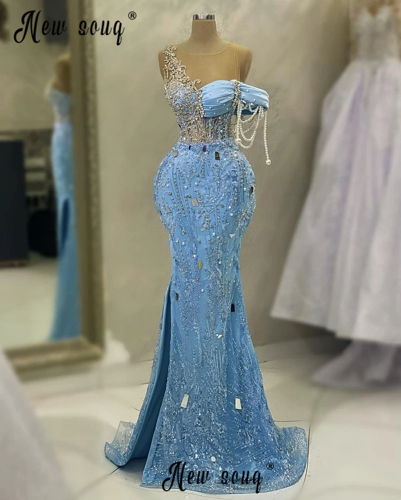 Elegante vestido De Fiesta azul claro para mujer, Vestidos formales para ocasiones, Vestidos De Fiesta hechos a medida, vestido De alfombra roja De celebridades, 2023