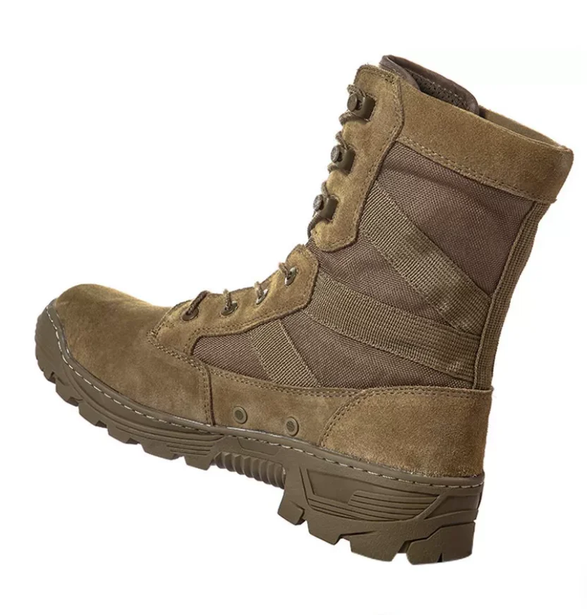 Outdoor hiking shoes men's high top anti slip and wear-resistant cowhide tactical boots